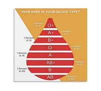 Medical Blood Type Rarity Chart Poster Frequency Statistics for O B+ AB- Canvas Painting Wall Art Educational Home Decor(Unframed,16x24inch(40x60cm))