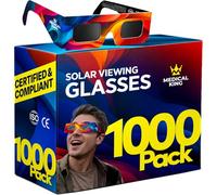 Medical king 1000 Occhiali Eclipse Solar Omologati - Approvati secondo la norma ISO, con certificazione CE - Occhiali per vedere eclissi solari 2026