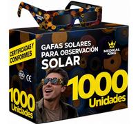 Medical king 1000 Occhiali Eclipse Solar Omologati - Approvati secondo la norma ISO, con certificazione CE - Occhiali per vedere eclissi solari 2026