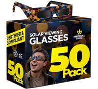 Medical king 50 Occhiali Eclipse Solar Omologati - Approvati secondo la norma ISO, con certificazione CE - Occhiali per vedere eclissi solari 2026