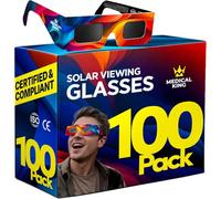 Medical king Occhiali Eclipse Solare 2026, Occhiali Eclipse Solare, Occhiali per Eclipse Solare, Certificati CE e ISO 12312-2, Confezione da 100