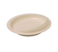 Medicalcorner24 1 piatto Behrend con bordo rialzato, piatto per aiuto per il pranzo, piedini in gomma antiscivolo, plastica ABS