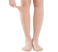 Medicale Calze Compressione Graduata Donna e Uomo 20-30mmHg Classe 2, Calze Antitrombo Elastiche per Vene Varicose, Edema, Volo a Lungo Raggio (Beige, L)