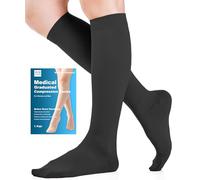 Medicale Calze Compressione Graduata Donna e Uomo, 20-30mmHg, Taglia S-4XL, Gambaletti Calze Antitrombo Elastiche per Vene Varicose, Edema, Running e in Gravidanza, Viaggi in Aereo (Nero, XL)