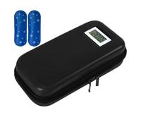 Medication Cooling Bag - Compact Blue Cooler Storage With Ice Packs, Portable Organizer Case With Temperature Display For Vaccines | Home, Traveling, School, Outdoor, Car, Hospitals, Clinics,