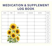 Medication & Supplement Log Book: Medication, Vitamins & Supplements Tracker | Daily Table with Checkboxes, Dosage, Time & Notes | For Personal Use, Patients & Caregivers
