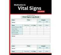 Medication & Vital Signs Log Book: Your Personal Health Tracking Book to Record Blood Pressure, Blood Sugar, Pulse Rate, Temperature, Weight and Medications | 8.5" x 11" Inches | 110 pages