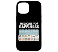 Medicina per gatti per la felicità gattini carini donne ragazze bambini Custodia per iPhone 15