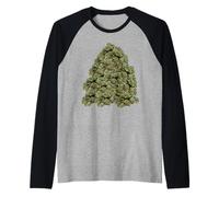 Medicinal Nugs Dank Marijuana 420 Cannabis Mucchio di erba Maglia con Maniche Raglan
