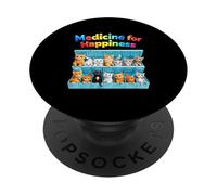 Medicine for Happiness, portapillole per gatti e gattini, per tutti gli amanti degli animali PopSockets PopGrip Adesivo