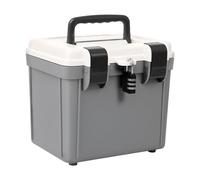 Medicine Lock Box, Combination Safe Organizer, 8.46x7.48x7.09 inches, Portable Password Storage Case with Large Capacity, Ideal for Documents, Home Kitchen, Offices, Blue/Gray