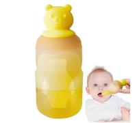 Medicine Pacifier Dispenser - Silicone Liquid Dropper | Anti-Choking | Food-Grade Soft Silicone Head, Integrated Measuring Cup Lid Structure, Anti-Choking Side-Port Design in Pink & Yellow