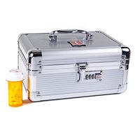 MEDICINE RX SAFE Custodia per il trasporto dei farmaci - Large_Silver (seconda generazione)