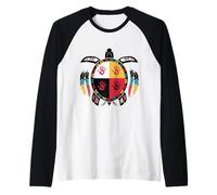 Medicine Wheel MMIW Turtle Spirit Indigeni Nativi Americani Maglia con Maniche Raglan