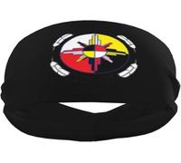Medicine Wheel Nativi Americani Fasce antisudore sportive per uomo e donna, polsiere e fasce elastiche antiscivolo per basket, tennis, allenamento, palestra, yoga, assorbenti e traspiranti (nero)