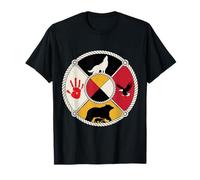 Medicine Wheel Sacro Spirito Animale MMIW Consapevolezza Maglietta