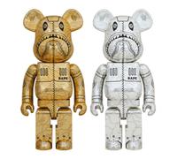 MEDICOM TOY BE@RBRICK SORAYAMA × BAPE(R) CAMO SHARK GOLD SILVER1000%