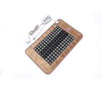 MediCrystal Tappetino flessibile a infrarossi lontani, misura media, 81,8 cm di lunghezza x 50,8 cm di larghezza, 126 pietre a cupola, verde e giada naturale, tormalina ceramica, riscaldamento abete