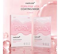 Medicube PDRN Pink Vita Coating Mask 10 pezzi Maschera in tessuto coreana al collagene, DNA di salmone PDRN, Vitamina B12, Idratazione profonda, Illuminante, Pelle di vetro, Elasticità & Maschera viso