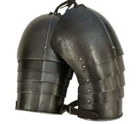 Medieval Armor Spalla Cavaliere Larp Warrior Pauldron Gothic Combat spalla piastra Spaulders Roleplay replica costume Halloween, Nero , Taglia unica