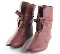 SIULAS Medieval Cosplay Boots - 1 Paio di Scarpe medievali retrò PU Stivali di Cuoio - Steampunk PU Cuoio Cavaliere Stivali,Marrone,40