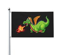 Medieval Fire Breathing Dragon Bandiera Di Benvenuto Bandiera Verticale Garden Con 2 Occhielli Bandiere Giardino Appendere Per Festa Vacanza Balcone 3X5 Ft