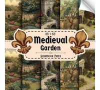 Medieval Garden Scrapbook Paper: 20 Double Sided Sheets, Ancient Scenes for Mixed Media, Collage, Junk Journals, & More