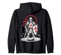 Medieval Knight Crusade Inghilterra Inglese St George Storico Felpa con Cappuccio