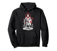 Medieval Knight Crusade Inghilterra Inglese St George Storico Felpa con Cappuccio