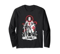 Medieval Knight Crusade Inghilterra Inglese St George Storico Maglia a Manica