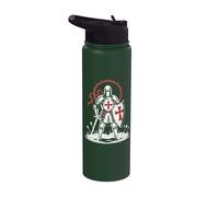 Medieval Knight Crusade Inghilterra Inglese St George Storico Stainless Steel Insulated Water Bottle