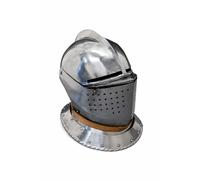 Medieval Knight Full Face Helm Close Helm Steel Armor Repro Cosplay Display