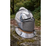Medieval Knight Full Face Helm Close Helm Steel Armor Repro Cosplay Display