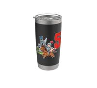 Medieval Knight Kid Età 5 Anni Compleanno Bicchiere termico in acciaio inox doppia parete