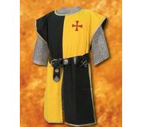 MEDIEVAL KNIGHT Tunica Nero,Giallo Surcoat Crusader Senza maniche...