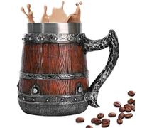 Medieval Mug 6.5x5.91x3.74 Inches Barrel Shaped Insulated Drinkware 550ml