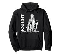 Medieval Renaissance Knight Live Without Fear Warrior Felpa con Cappuccio