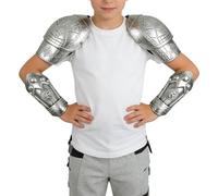 Medieval Set - 37,5 x 33,5 cm PP per bambini cavaliere con spalle e spalle scoperte costume cosplay abiti di scena bronzo argento durevole abbigliamento fantasia | resistente gioco ruolo per eventi di