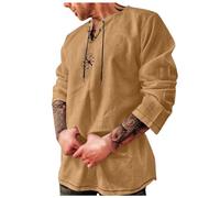 Medieval Uomo Abito, Vintage Vichinghi Pirati Gotici Rinascimentali Templare Tunica Vichinga Cavaliere Pirata Guerriero Halloween Top Tunica Abiti Medievali da Uomo per Carnevale Cosplay Halloween