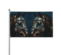 Medieval War Horses Prints Bandiere decorative per esterni 0,9 x 1,5 m leggere e belle adatte per cortili esterni e celebrazioni di festival.