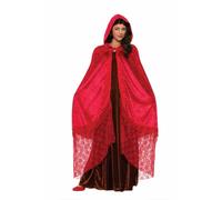 Medievale Fantasia Rosso Rubino Adulto Mantello Costume Taglia Unica