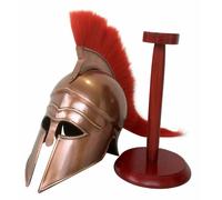 Medievale Fatto a Mano Knight Crusader Armor Corinzia Casco Con Rosso Pennacchio
