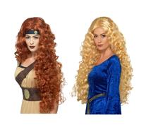 Medievale Game Of Thrones Parrucca Ramati Biondo Lunghi Ricci Donna Costume