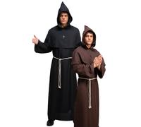 Medievale Monk Costume Uomo Religioso Figura Vestito Adulti Cervo