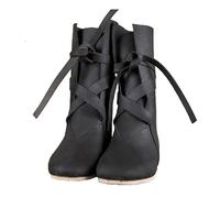 SIULAS Medievale PU Cuoio Cavaliere Stivali Rinascimentale Medievale Cosplay Boots Uomo Vintage Boots Fondo Piatto Pizzo Up Scarpe,Nero,46