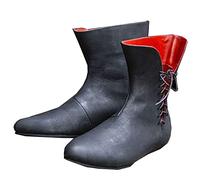 Medievale PU Stivali in Pelle Scarpe retrò delle Donne degli Uomini Cavaliere Corto Stivaletti Piatto Jazz Stivali di Modo per Le Donne Cosplay Festival Larp Scarpe per Cosplay,Nero,47