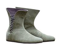 Medievale PU Stivali in Pelle Scarpe retrò delle Donne degli Uomini Cavaliere Corto Stivaletti Piatto Jazz Stivali di Modo per Le Donne Cosplay Festival Larp Scarpe per Cosplay,Verde,40