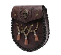 medievale retrò, in pelle PU, portatile, porta cellulare, da uomo