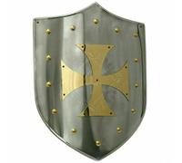 Medievale Shield Con Ottone Funzionale Templar Croce Knight Riscaldamento Armor