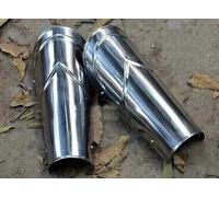Medievale Spartan Gamba Greaves Knight Crusader Argento Finire Indossabili Armor